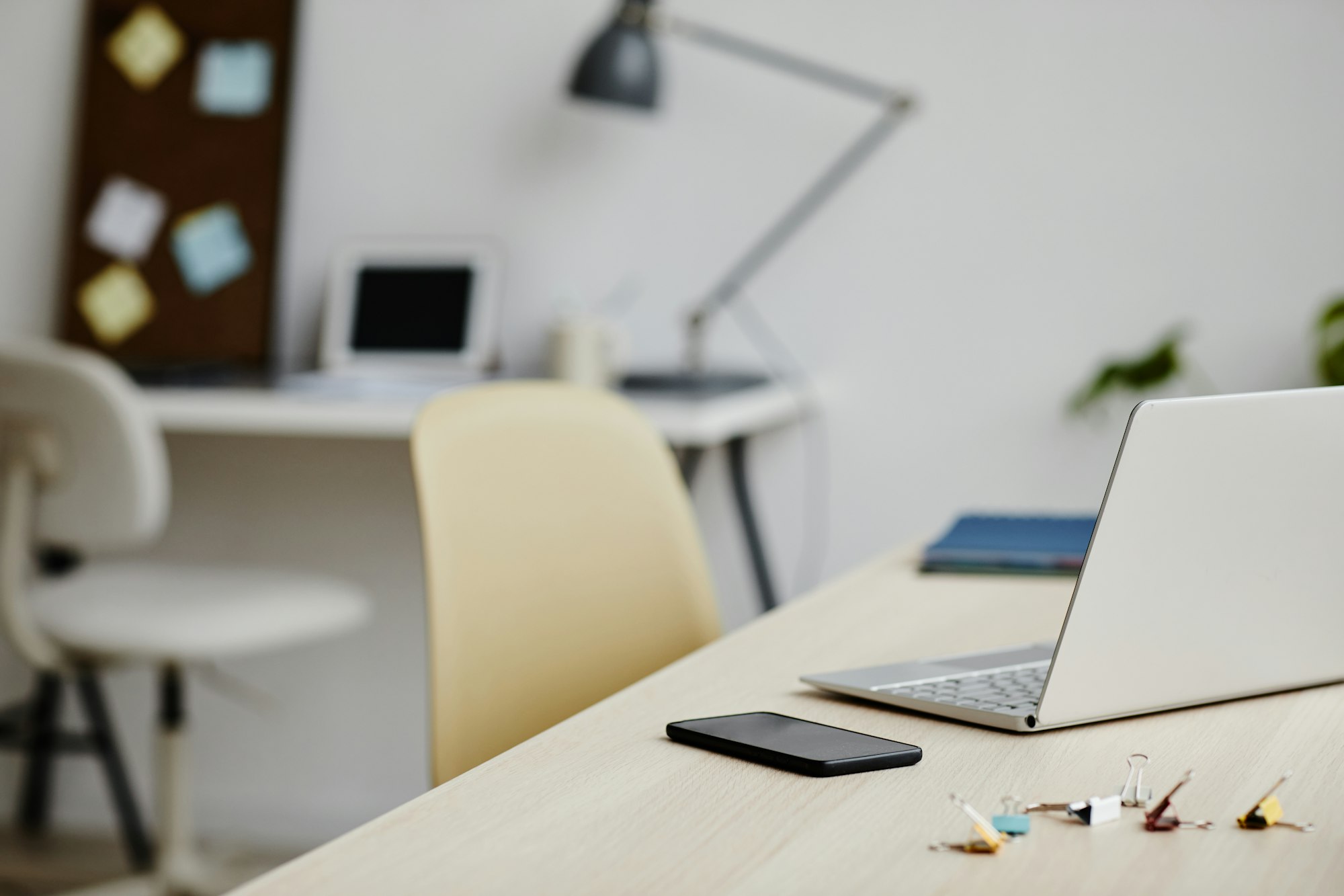 Clean Office Background in White